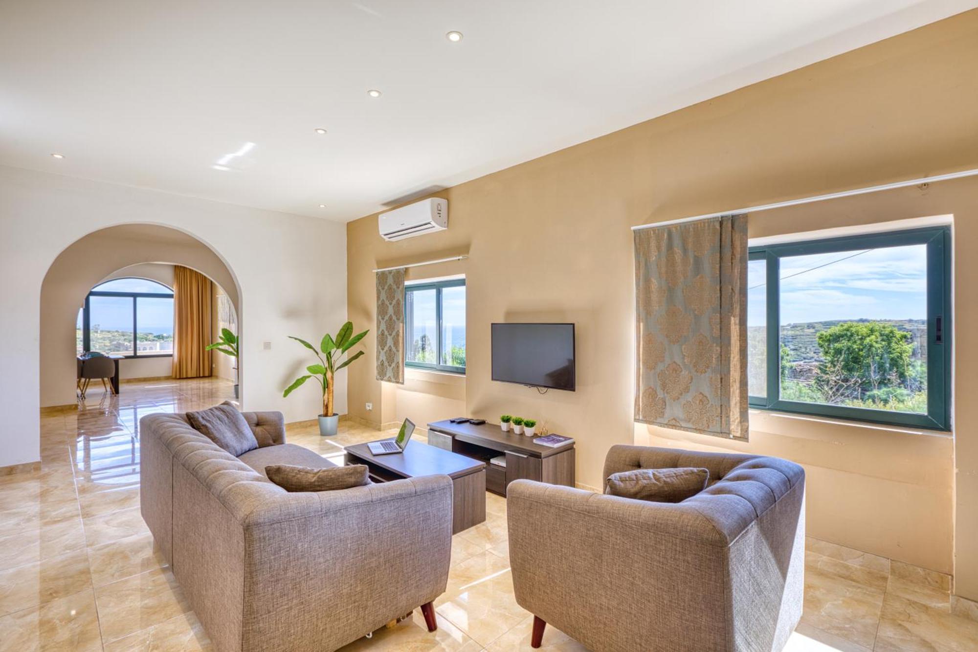 Spacious, Bright, Valley & Sea View Maisonette Xaghra Ngoại thất bức ảnh